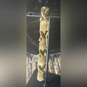 Vintage 24KT Gold Over 925 Sterling Silver Link Bracelet 8” NWT